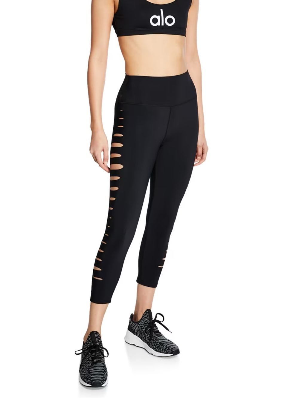 ALO Yoga Black High-Rise Cutout Crop Leggings